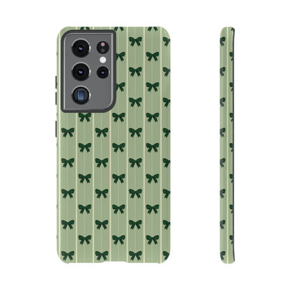 Retro Forest Green Bow Pattern Phone Case