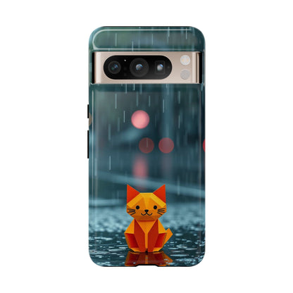 Google Pixel 8 Pro / Glossy Phone Case - Origami ’Soggy Cat’ Design Phone Case
