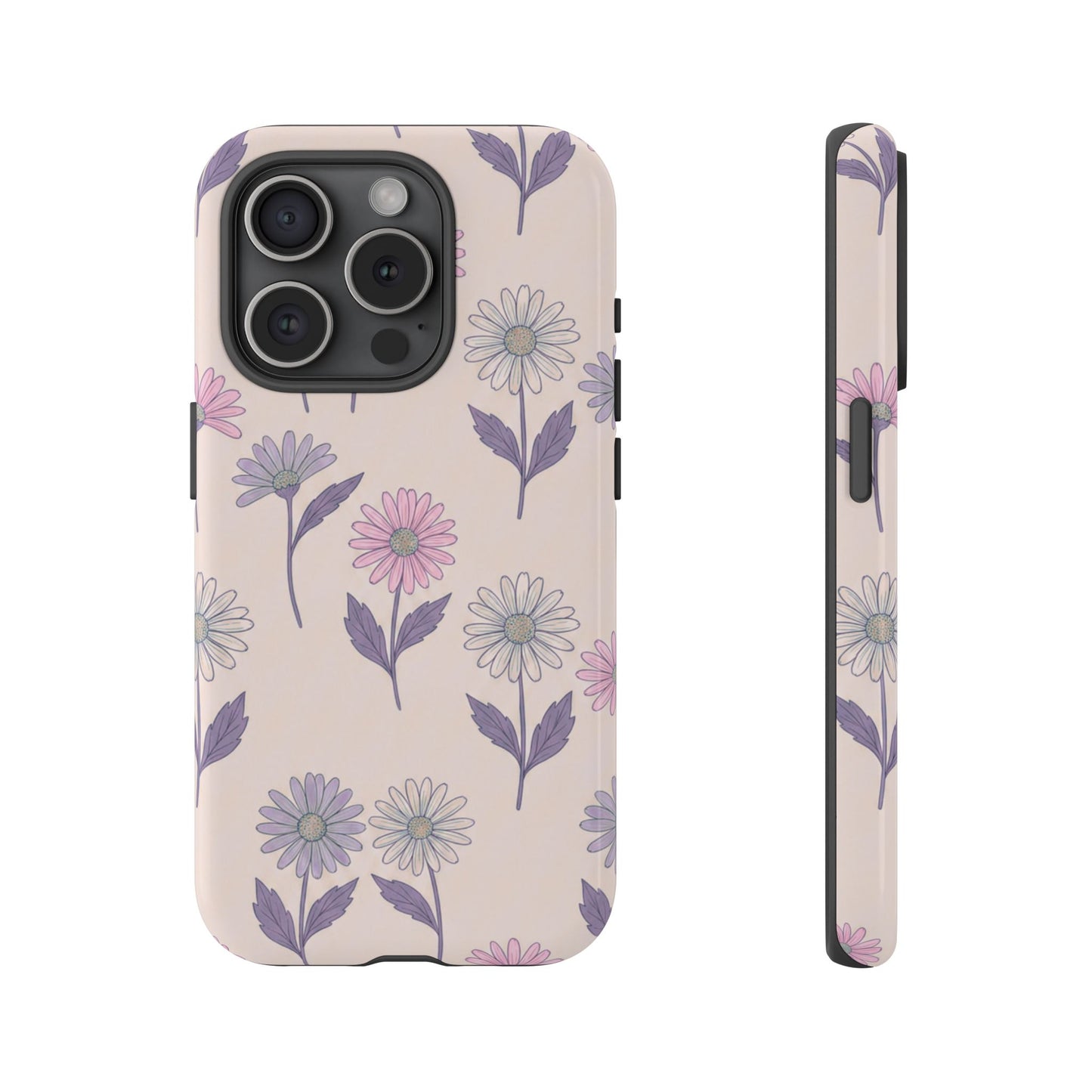 Pretty Pink & Purple Daisy Pattern Phone Case
