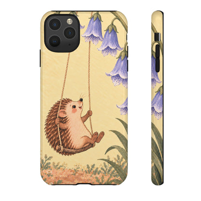 Whimsical Buttercream Hedgehog and Bluebell Phone Case - Yellow Phone Case - iPhone 11 Pro Max / Glossy