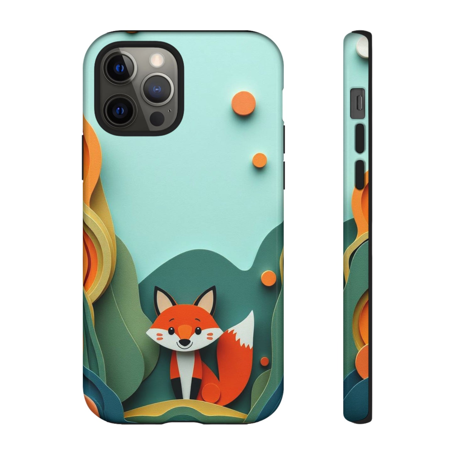 iPhone 12 Pro / Glossy Phone Case - Papier-mâché Fox Design Phone Case