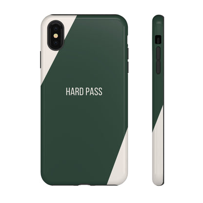 iPhone XS MAX / Glossy Phone Case - Sassy Statement Case ’Hard Pass’ in Green & White