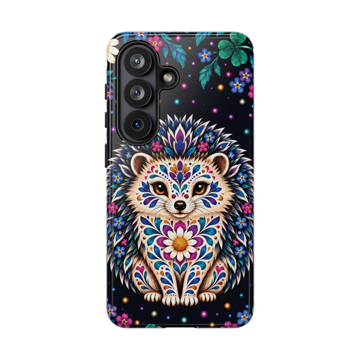 Vibrant Purple and Teal Calavera Hedgehog Phone Case - Multicolor Phone Case - Samsung Galaxy S26 / Glossy