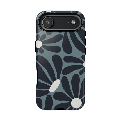 Retro Navy Blue & White Daisy Pattern Phone Case - Blue Phone Case - iPhone 17 Air / Glossy