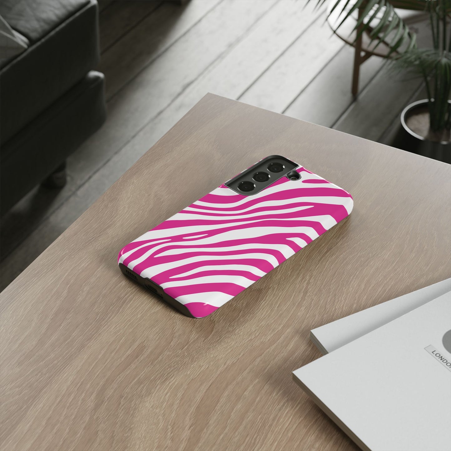 Modern Hot Pink Zebra Print Phone Case