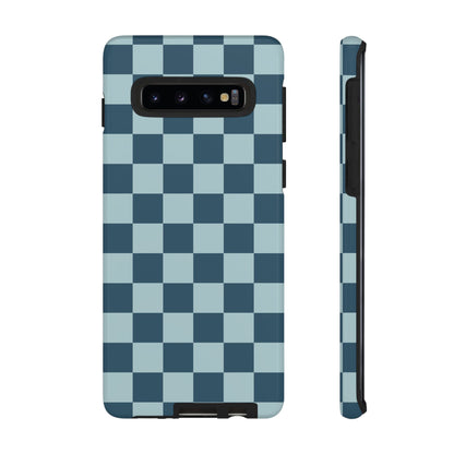 Samsung Galaxy S10 / Glossy Phone Case - ’Blue Checkered Pattern’ Phone Case