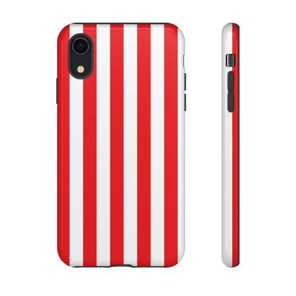 iPhone XR / Glossy Phone Case - Simple Red & White Stripe Pattern Phone Case