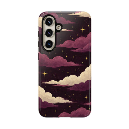 Illustrated Plum Clouds & Stars Phone Case