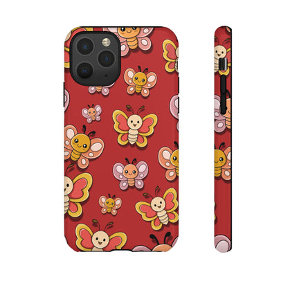 iPhone 11 Pro / Glossy Phone Case - Red Butterfly Sticker Design Phone Case