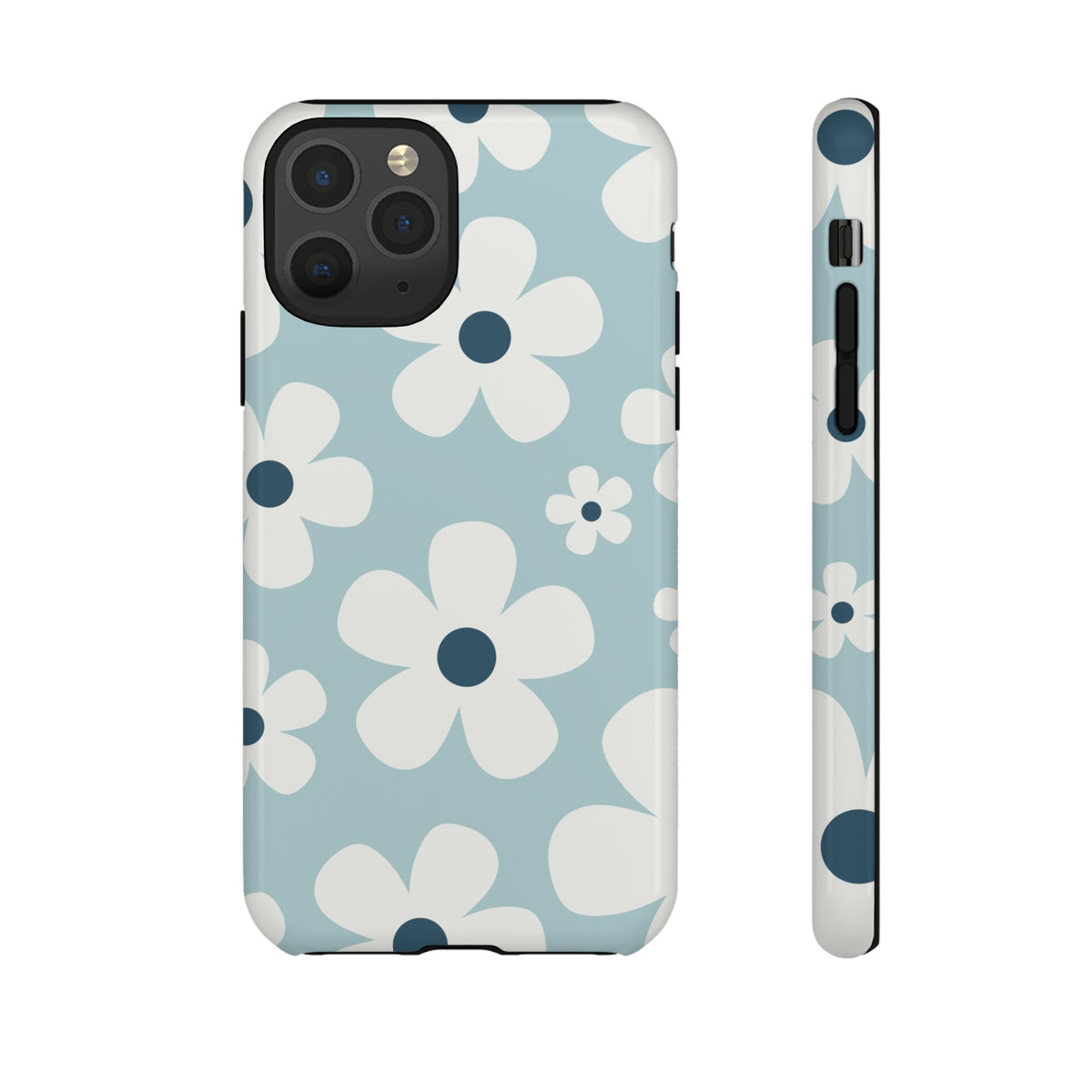 Cute Light Blue Daisy Pattern Phone Case - Blue Phone Case - iPhone 11 Pro / Glossy