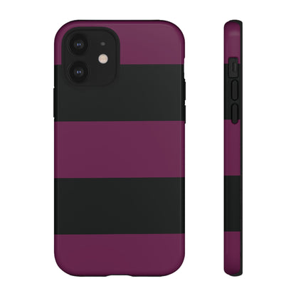 Purple & Black Horizontal Stripe Pattern Phone Case - Purple Phone Case - iPhone 12 / Glossy