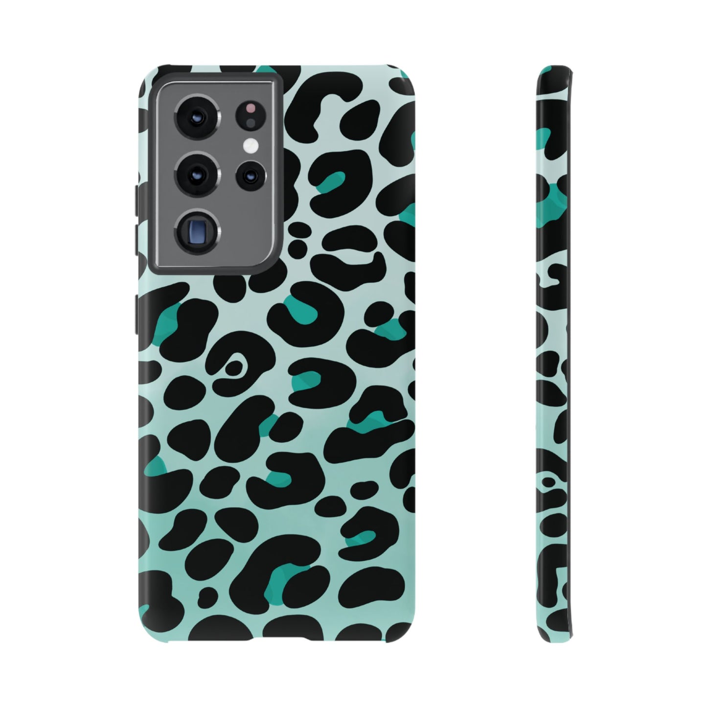Cool Aqua Leopard Print Phone Case