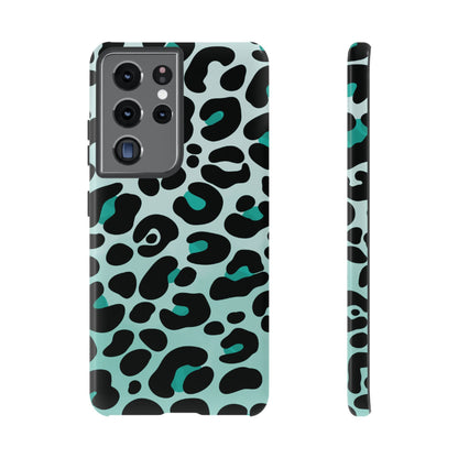 Cool Aqua Leopard Print Phone Case