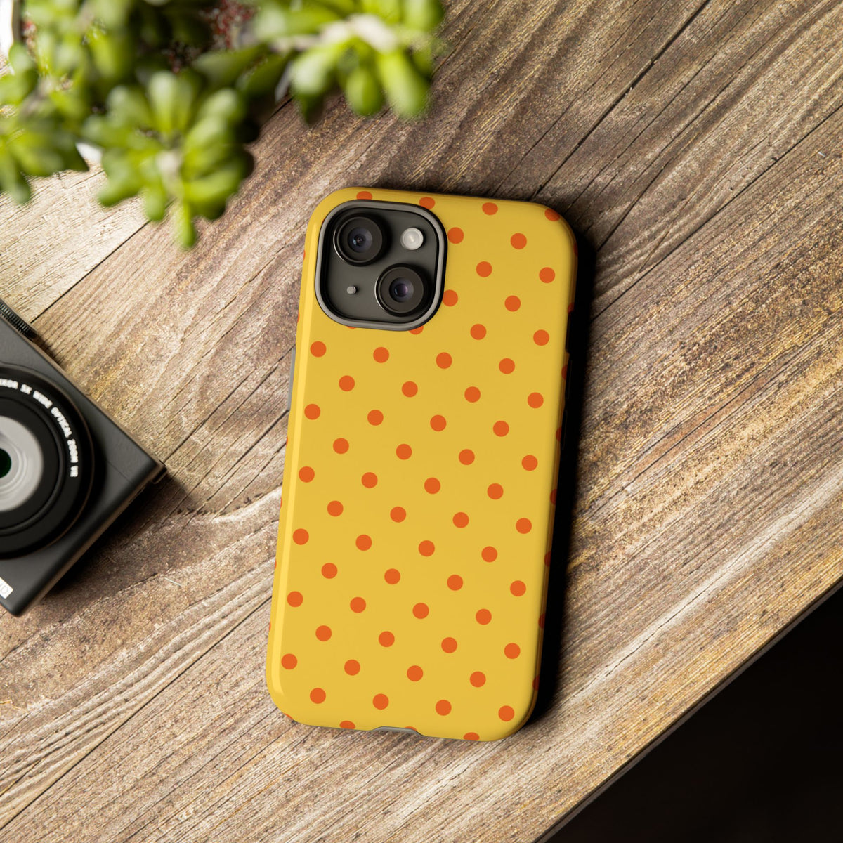Trendy Yellow & Orange Dot Pattern Phone Case - Yellow Phone Case