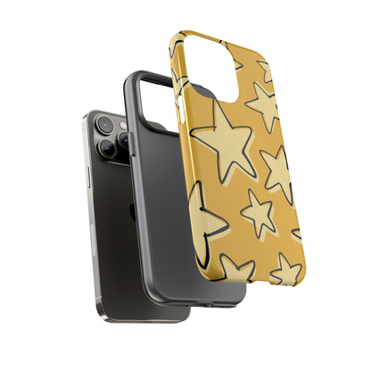 Golden Yellow Doodle Star Phone Case