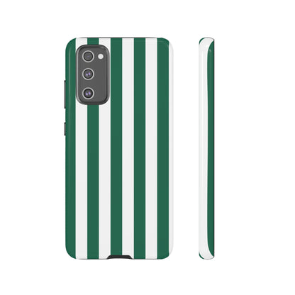 Samsung Galaxy S20 FE / Glossy Phone Case - Simple Green & White Stripe Pattern Phone Case