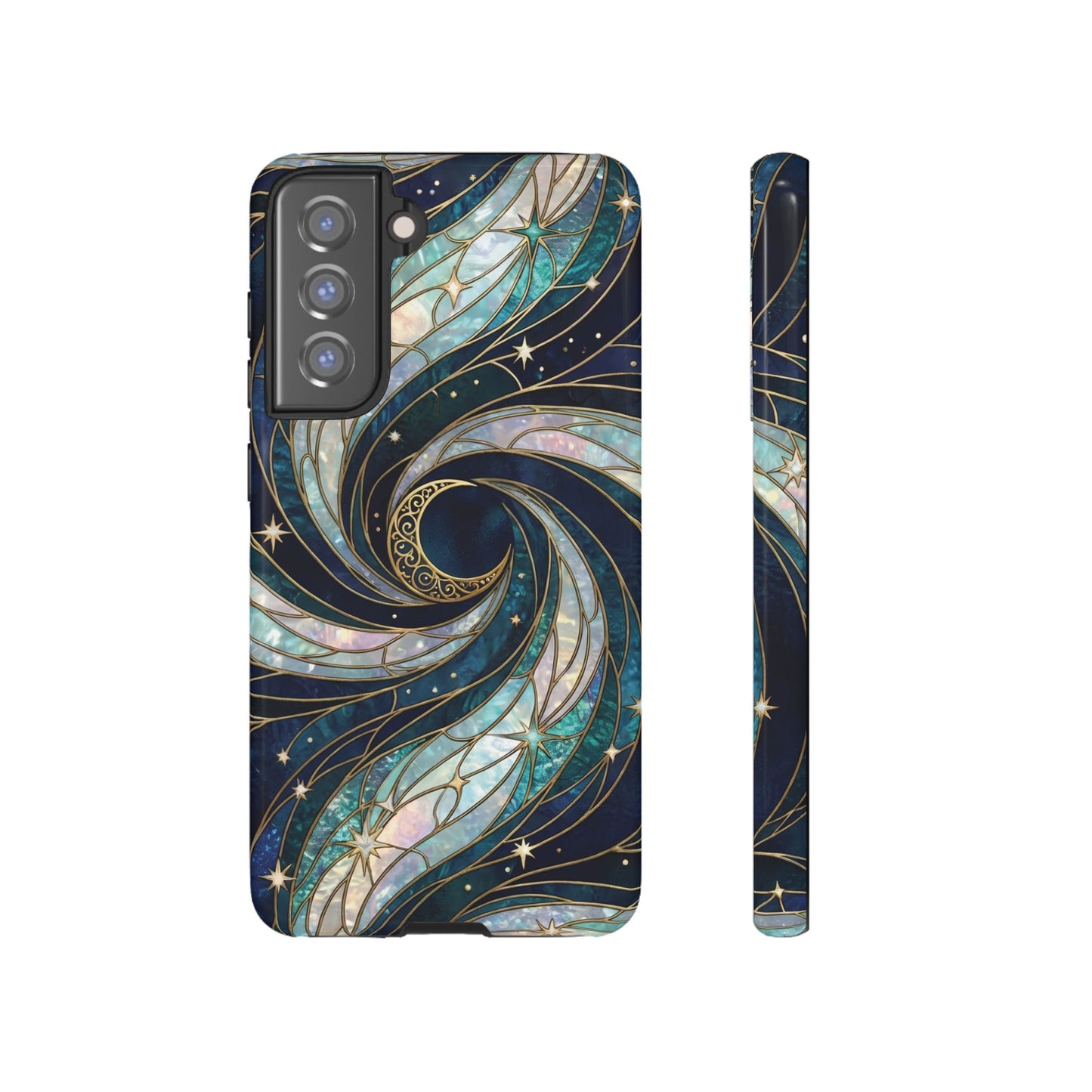 Elegant Navy & Teal Celestial Swirl Phone Case