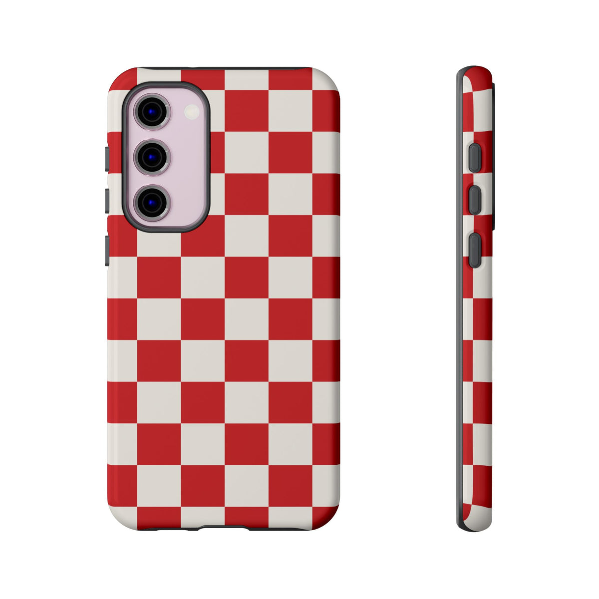 Red Checked Pattern Phone Case - Red Phone Case - Samsung Galaxy S23 Plus / Glossy