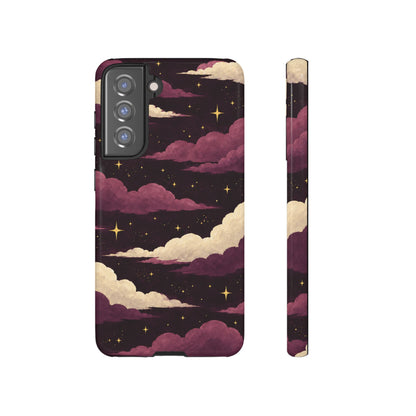 Illustrated Plum Clouds & Stars Phone Case