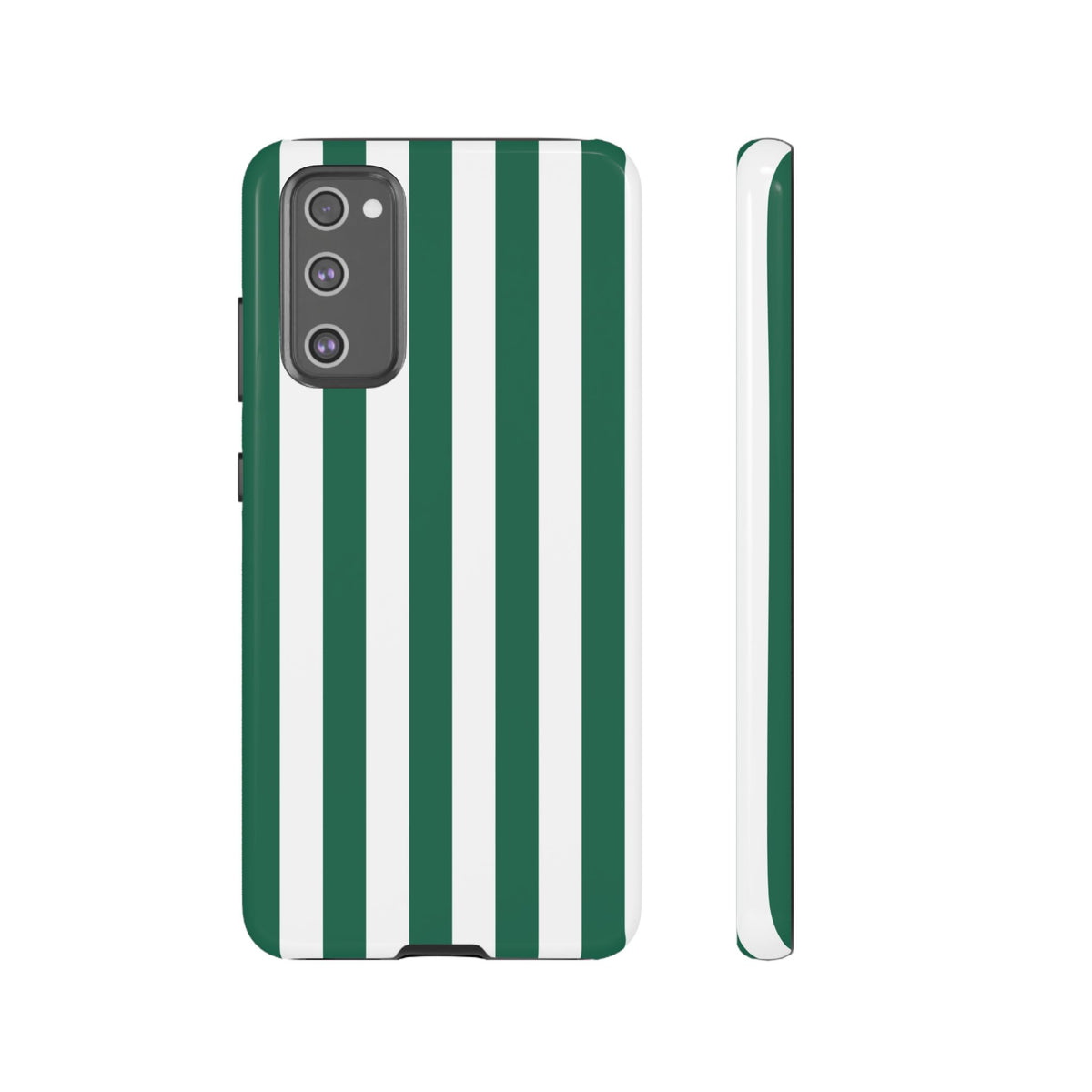 Simple Green & White Stripe Pattern Phone Case - Green Phone Case - Samsung Galaxy S20 FE / Glossy