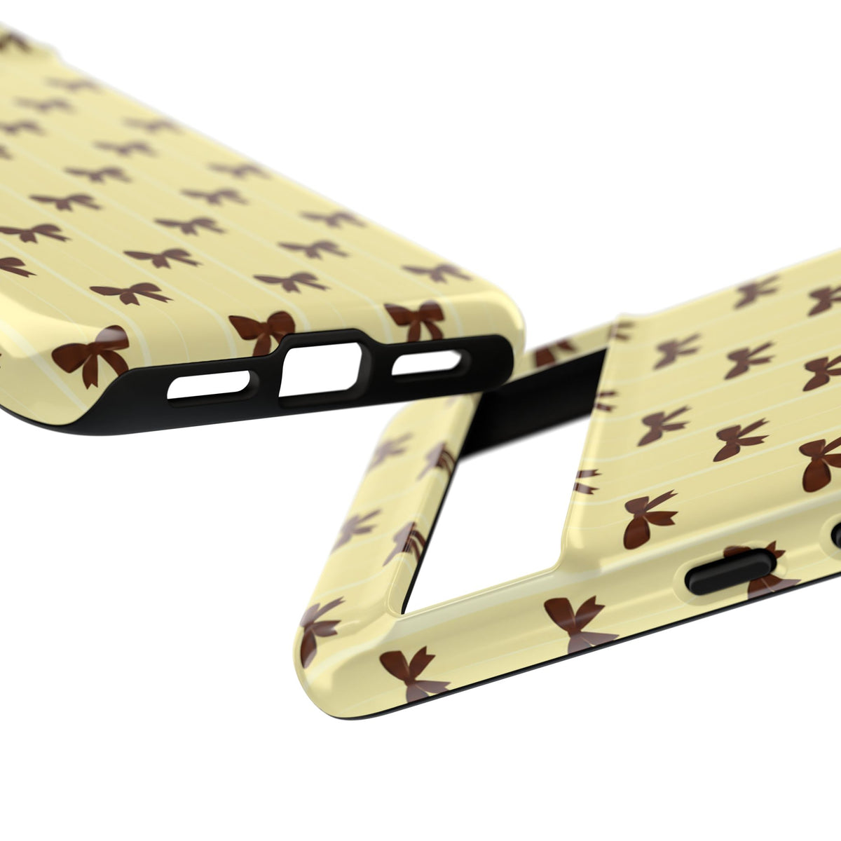Retro Chocolate Brown Bow Pattern Phone Case