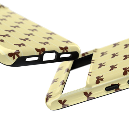Retro Chocolate Brown Bow Pattern Phone Case