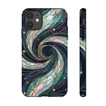 Elegant Navy & Teal Celestial Swirl Phone Case