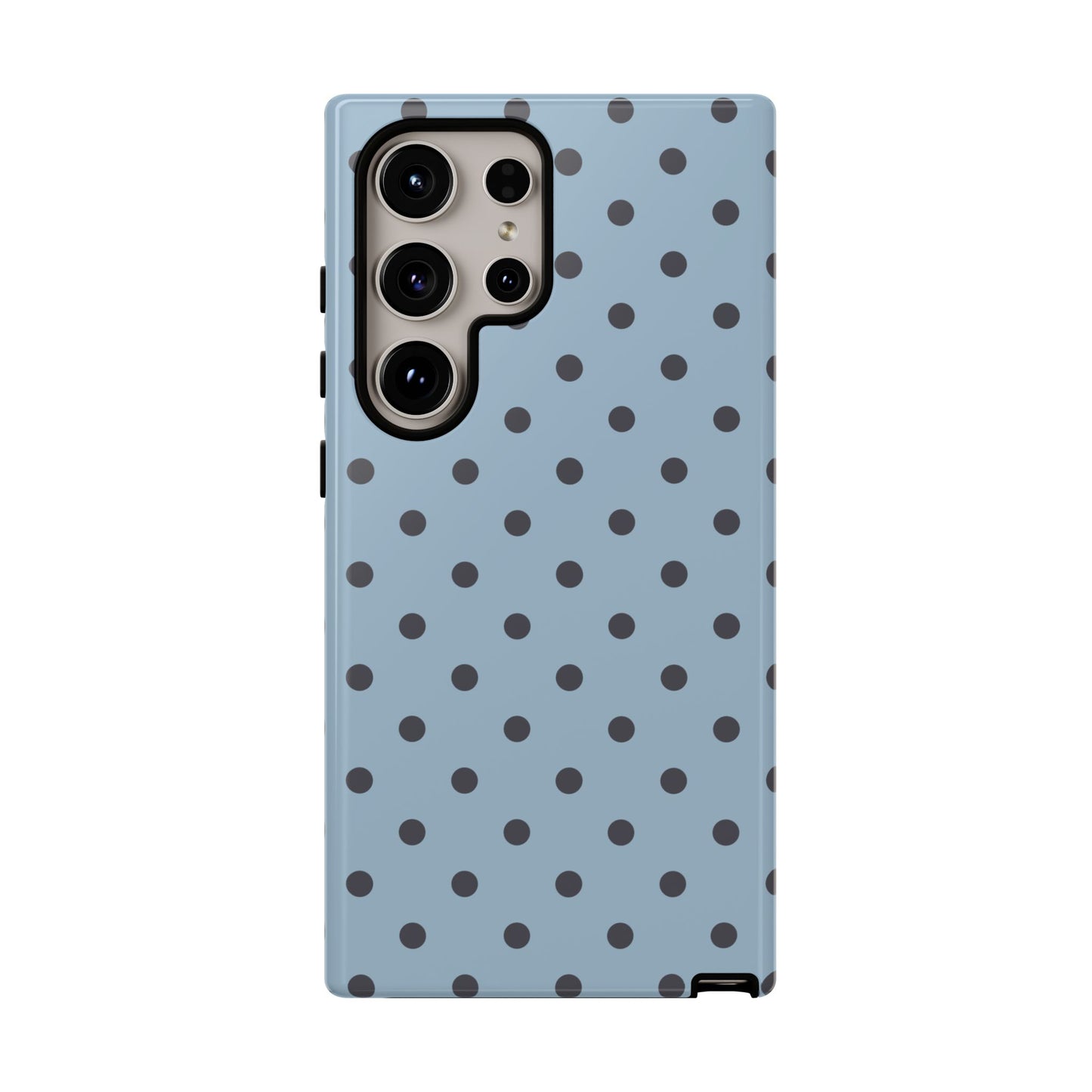 Light Blue with Dark Blue Dot Pattern Phone Case