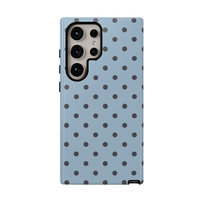 Light Blue with Dark Blue Dot Pattern Phone Case