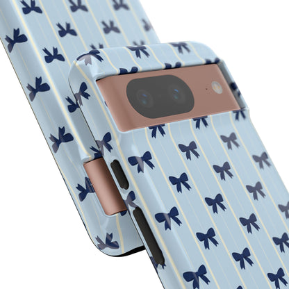 Retro Navy Blue Bow Pattern Phone Case
