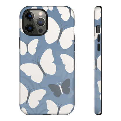 Minimalist Light Blue Butterfly Pattern Phone Case - Blue Phone Case - iPhone 12 Pro Max / Glossy
