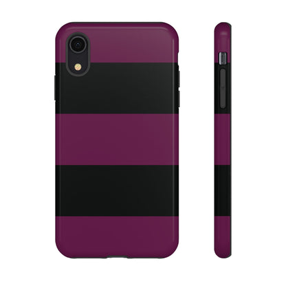 iPhone XR / Glossy Phone Case - Purple & Black Horizontal Stripe Pattern Phone Case