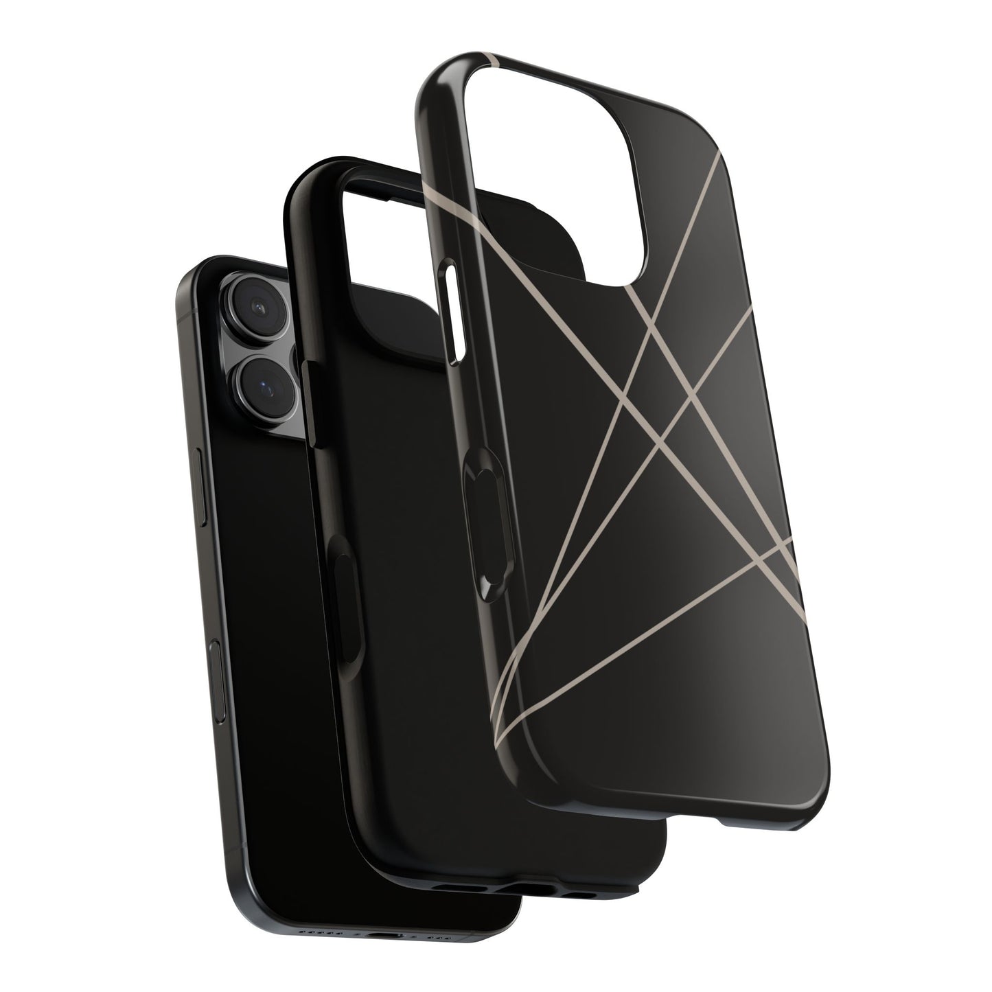 Phone Case - Abstract Black with Grey Lines Phone Case