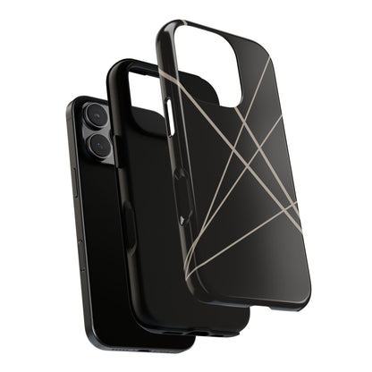 Phone Case - Abstract Black with Grey Lines Phone Case