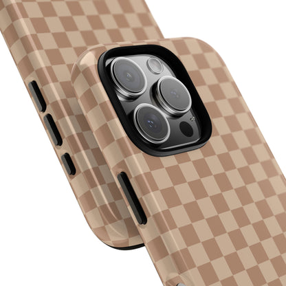 Phone Case - ’Bold Tan Checkered Pattern’ Phone Case