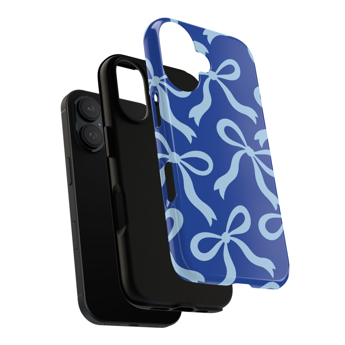 Bold Cobalt Blue and Powder Blue Bow Pattern Phone Case - Blue Phone Case