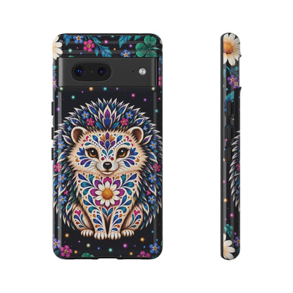 Vibrant Purple and Teal Calavera Hedgehog Phone Case - Multicolor Phone Case - Google Pixel 7 / Glossy