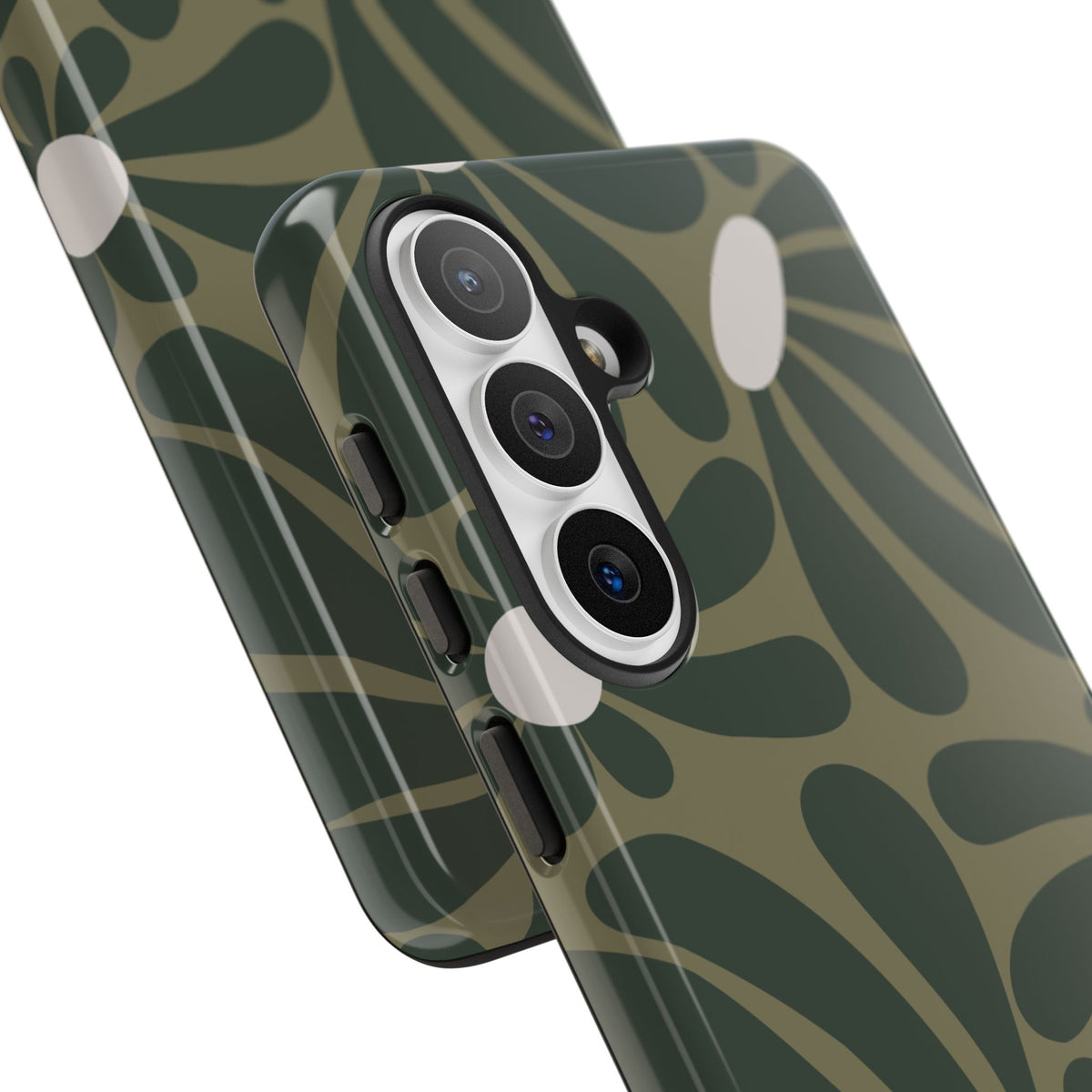 Retro Olive Green Daisy Pattern Phone Case - Green Phone Case