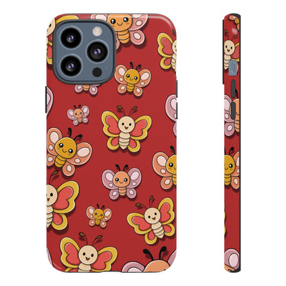 iPhone 13 Pro Max / Glossy Phone Case - Red Butterfly Sticker Design Phone Case
