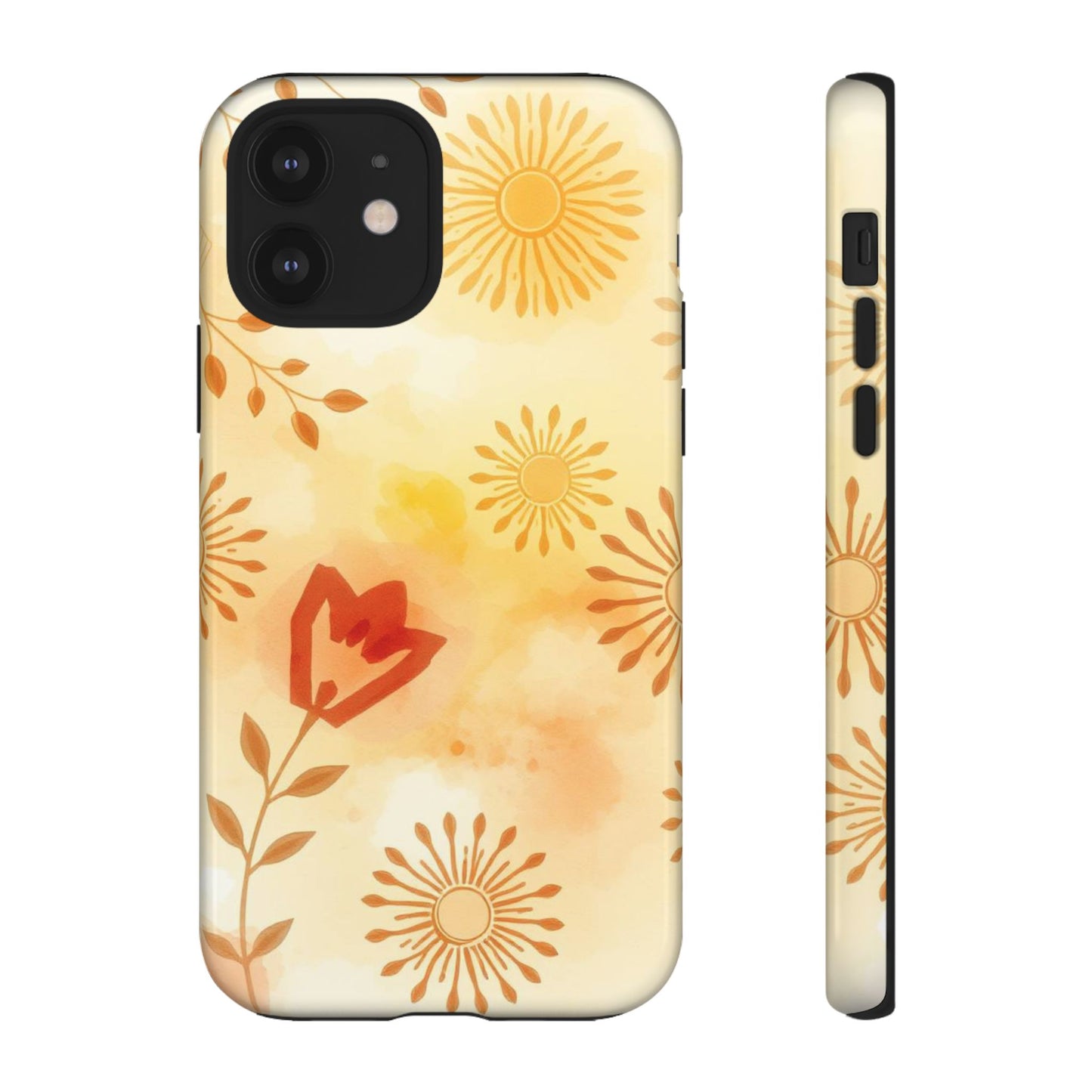 iPhone 12 / Glossy Phone Case - Boho Chic Watercolour Pattern Phone Case