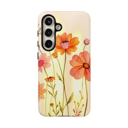 Samsung Galaxy S24 / Glossy Phone Case - Watercolour Bunch of Wildflowers Design Phone Case