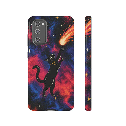 Whimsical Multicolour Celestial Black Cat Phone Case
