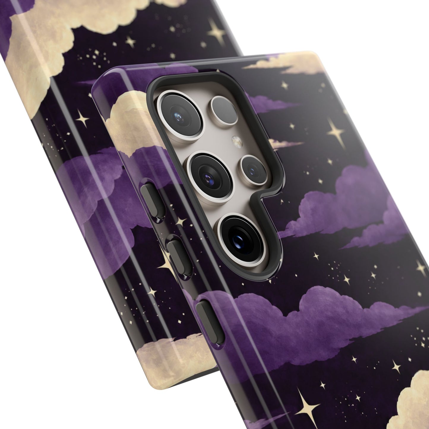 Illustrated Purple Clouds & Stars Phone Case
