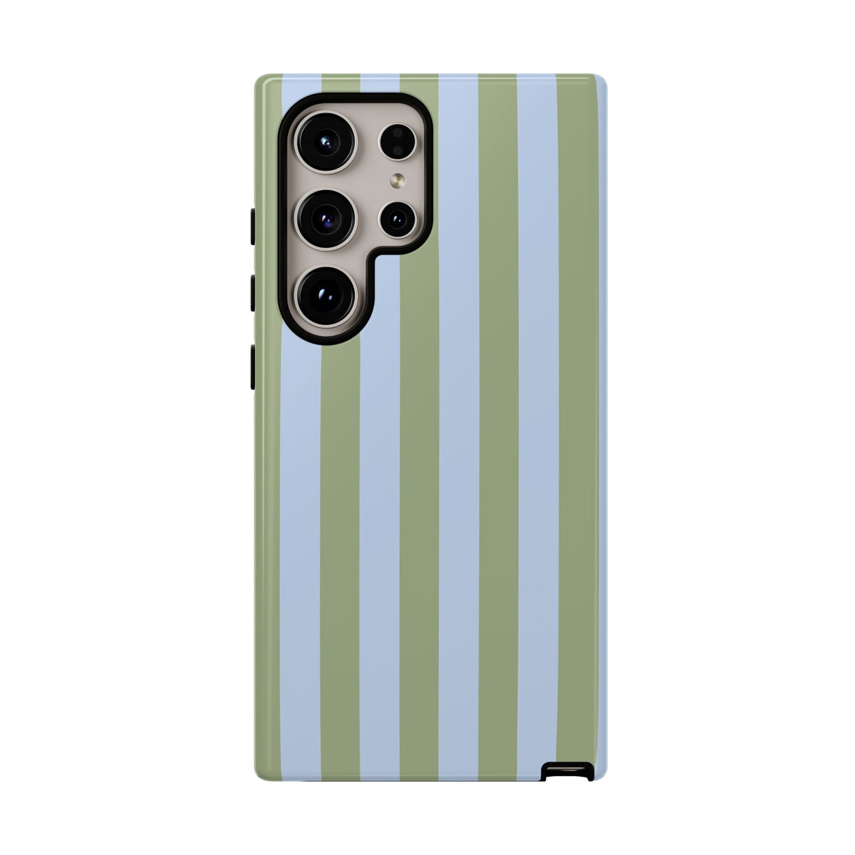 Trendy Ice Blue & Green Stripe Pattern Phone Case - Blue Phone Case - Samsung Galaxy S24 Ultra / Glossy