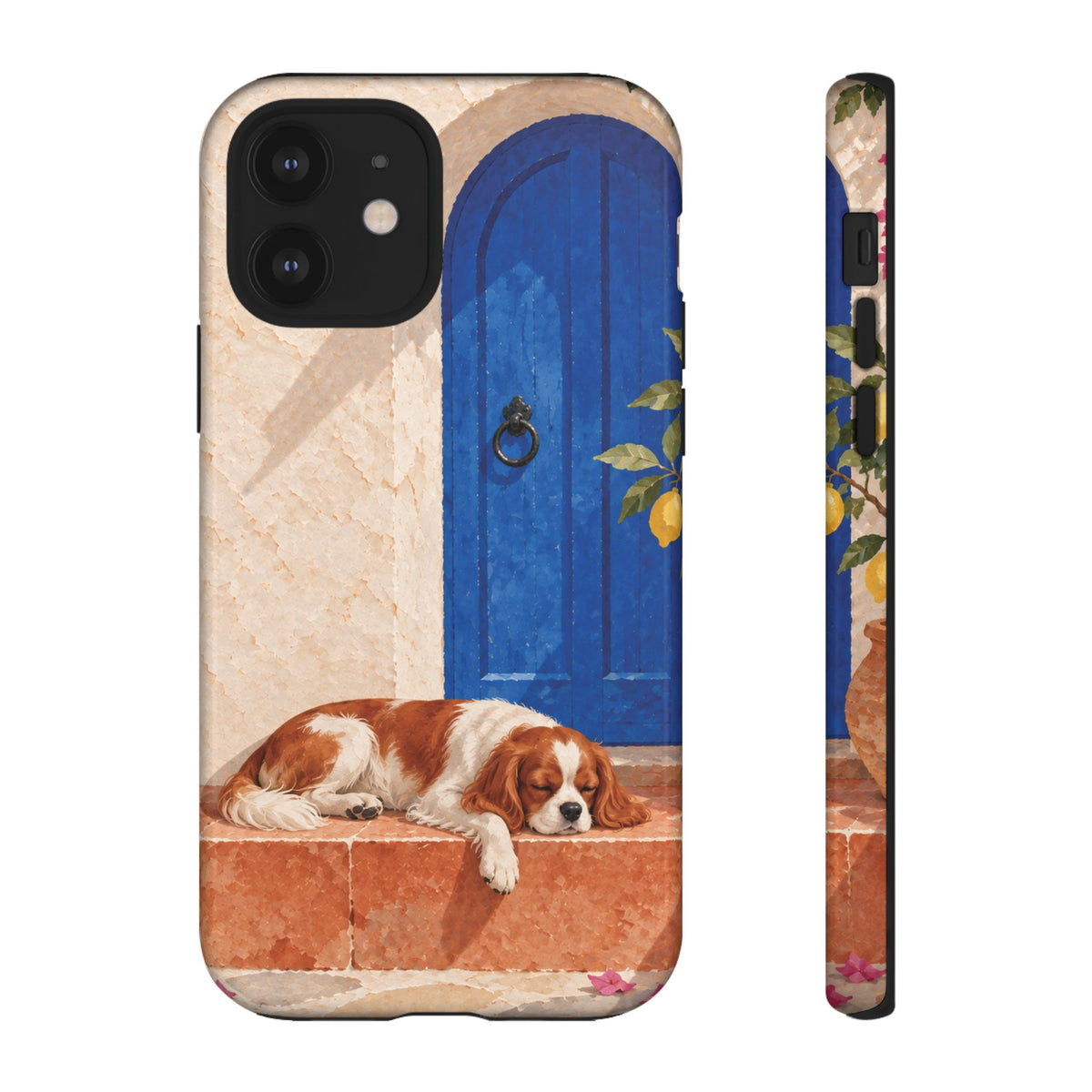Cavalier King Charles Spaniel Blue Door Siesta Phone Case - Multicolor Phone Case - iPhone 12 / Glossy