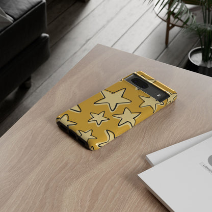Golden Yellow Doodle Star Phone Case