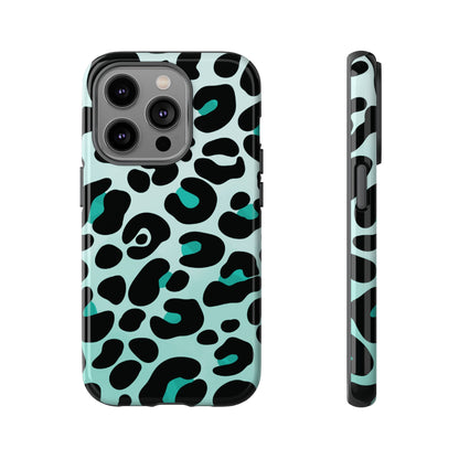 Cool Aqua Leopard Print Phone Case
