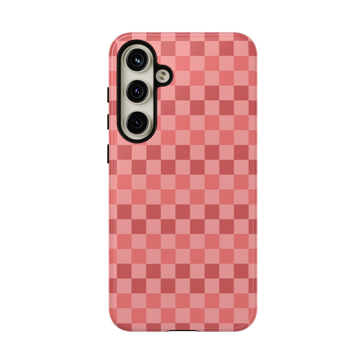Bold Pink Small Checked Pattern Phone Case - Pink Phone Case - Samsung Galaxy S24 Plus / Glossy