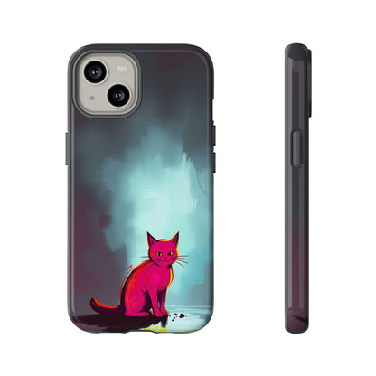 iPhone 14 / Glossy Phone Case - Pop Art Moody Cat Design Phone Case