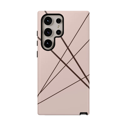 Abstract Pink with Brown Lines Phone Case - Pink Phone Case - Samsung Galaxy S24 Ultra / Glossy